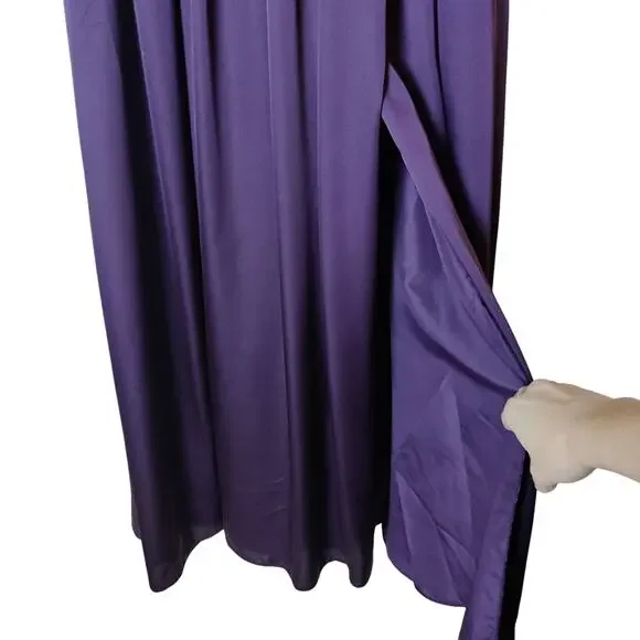 White by Vera Wang Plum Purple Halter Neck Bow Maxi Bridesmaid Prom Dress 2 - Picture 6 of 15